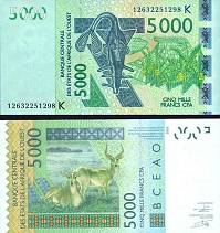 *5000 Frankov Západná Afrika - Senegal 2013-19 P717K UNC - Kliknutím na obrázok zatvorte -